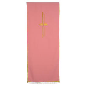 Pano ambão cor-de-rosa 100% poliéster cruz estilizada