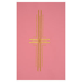Pano ambão cor-de-rosa 100% poliéster cruz estilizada