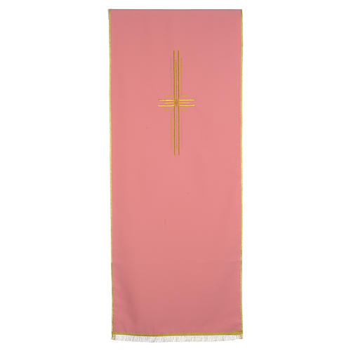 Pano ambão cor-de-rosa 100% poliéster cruz estilizada 1