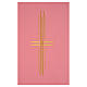 Pano ambão cor-de-rosa 100% poliéster cruz estilizada s2