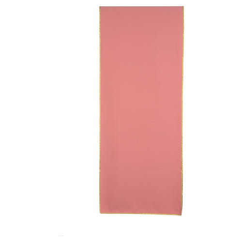 Pano ambão cor-de-rosa 100% poliéster cruz estilizada IHS Chi-Rho alfa ómega 3