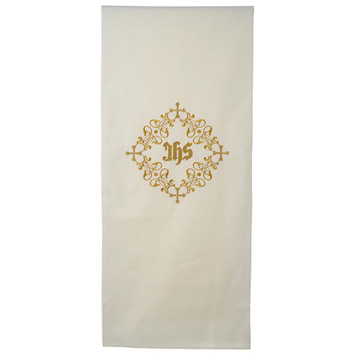 Lectern cover IHS, ivory 1