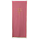 Pultbehang rosa Polyester IHS und Kreuz s1