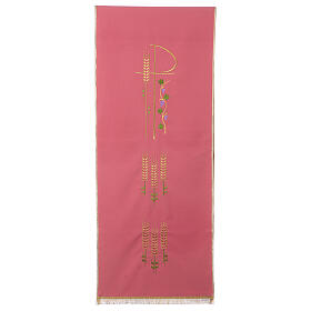 Rosa Pultbehang aus 100% Polyester mit XP, Ähre und Trauben
