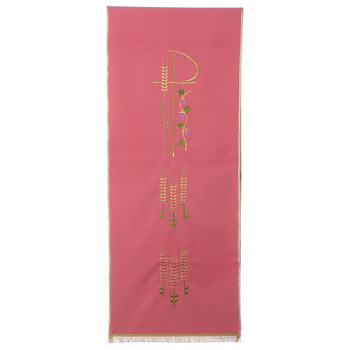 Rosa Pultbehang aus 100% Polyester mit XP, Ähre und Trauben 1