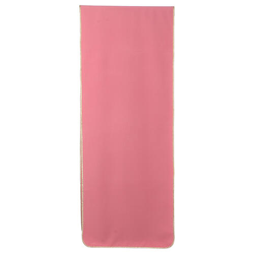 Pink lectern cover, 100% polyester, Chi-Rho, chalice, host and spike 3