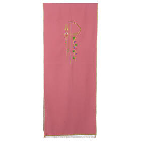 Rosa Pultbehang aus 100% Polyester mit XP, Ähre und Weinblättern