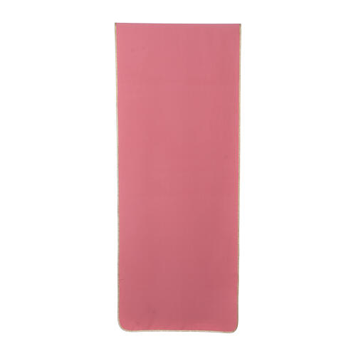 Pink lectern cover, 100% polyester, Chi-Rho, spike and vine leaves 3