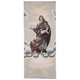 Pulpit cover Evangelist St John on ivory fabric