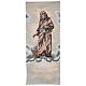 Pultbehang aus Lurex und Baumwolle mit dem heiligen Lukas dem Evangelisten auf elfenbeinfarbenem Hintergrund s1