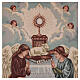 Ivory pulpit cover Angels in worship with monstrance and lamb s2