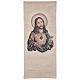 Paño de atril bordado S. Corazón de Jesús con fondo marfil e hilos dorados s1