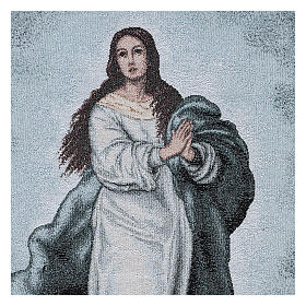 Voile de lutrin Vierge Marie Immaculée brodée fond bleu