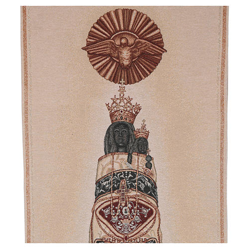 Voile de lutrin Notre-Dame de Lorette brodée sur tissu couleur ivoire 2