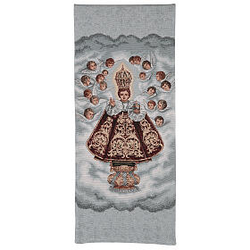Lectern cover of Infant of Prague with angels, light blue background