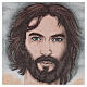 Pultbehang aus Baumwolle und Lurex mit Berufung und Gesicht Jesu auf elfenbeinfarbenem Hintergrund s2