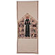 Pultbehang aus Lamè mit Sankt Antonius und Szenen aus seinem Leben auf elfenbeinfarbenem Hintergrund s1