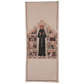 Lamé lectern cover, St Anthony and scenes of his life, ivory colour