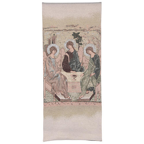 Lectern cover, The Trinity of Rublev embroidered on ivory fabric 1