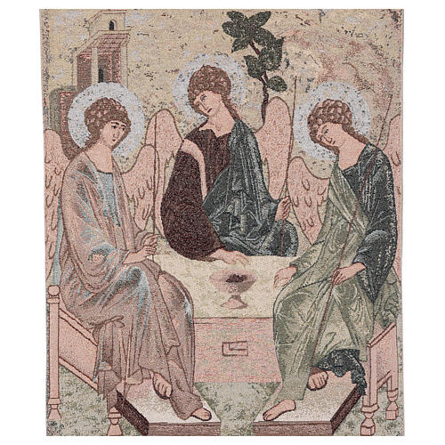 Lectern cover, The Trinity of Rublev embroidered on ivory fabric 2