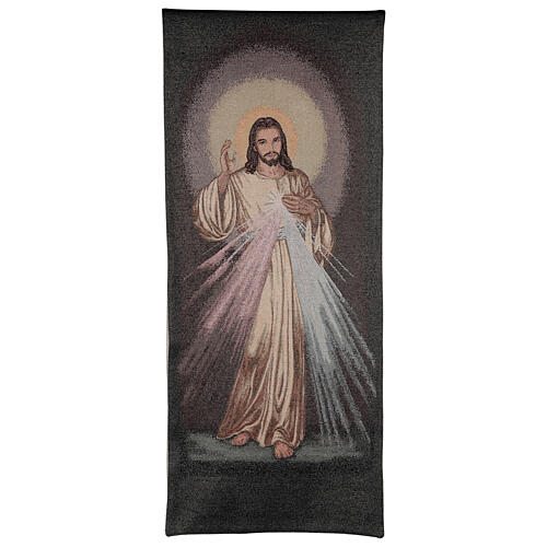 Pultbehang mit barmherzigem Jesus auf hellblauem Stoff 1