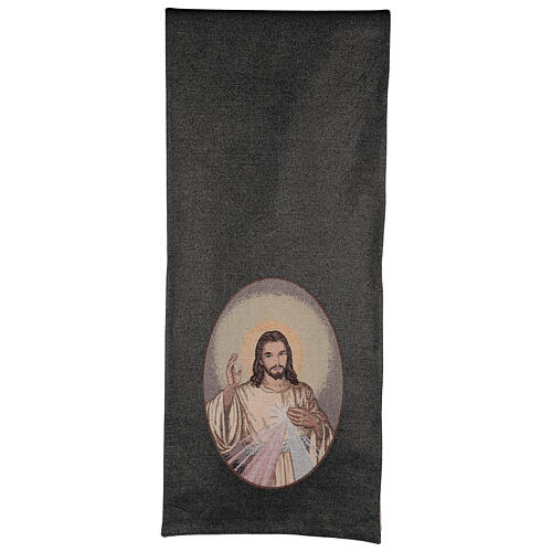 Pultbehang mit barmherzigem Jesus auf hellblauem Stoff 3