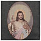 Pultbehang mit barmherzigem Jesus auf hellblauem Stoff s4