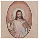 Pultbehang mit barmherzigem Jesus auf elfenbeinfarbenem Stoff s4