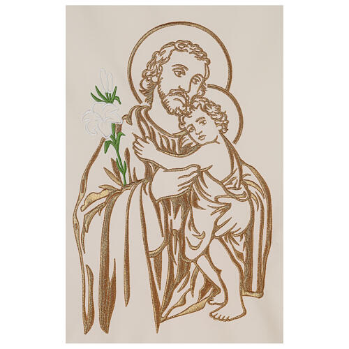 Ambotuch mit Stickerei von Sankt Joseph in liturgischen Farben, 100% Polyester 4
