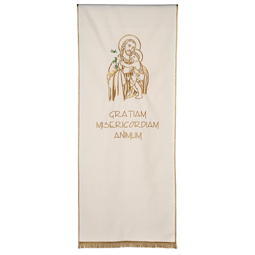 Lectern cover, embroidery of Saint Joseph, liturgical colours, 100% polyester 1