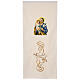 Elfenbeinfarbenes besticktes Ambotuch aus Polyester mit Sankt Joseph und Goldfaden s1