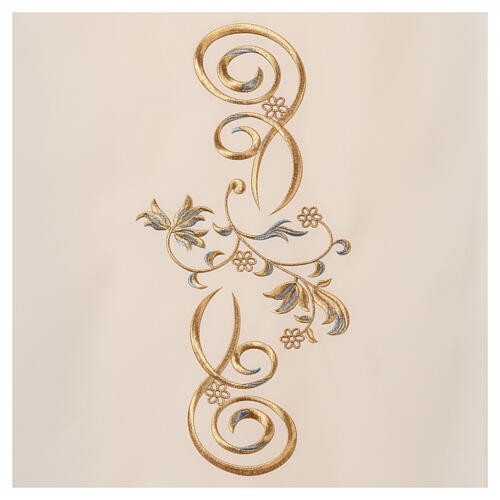 Emboidered lectern cover, Saint Joseph, ivory coloured polyester, golden thread 3