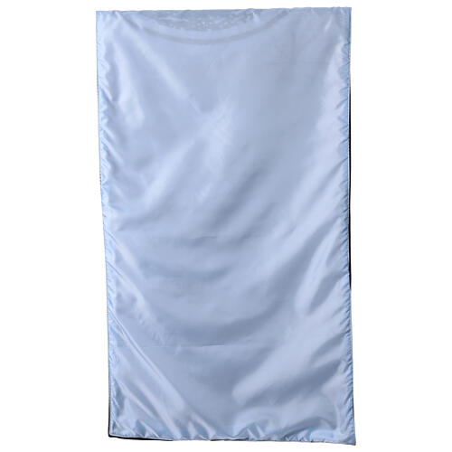 Neocatechumenal lectern cover, Immaculate Queen of Peace, light blue jacquard fabric 4