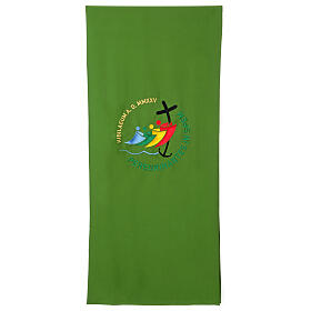 Bestickter Pultbehang, 2,5 m x 55 cm, mit offiziellem Logo des Jubiläums 2025