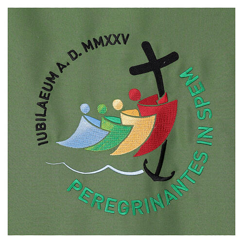 Paño de atril verde bordado logotipo oficial Jubileo 2025 2