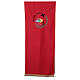 Red lectern cover with embroidered 2025 Jubilee official logo s1