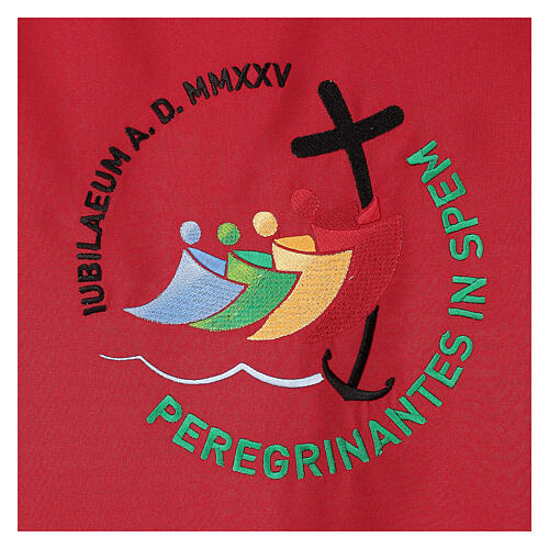 Paño de atril bordado rojo con logotipo oficial Jubileo 2025 2