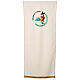 Ivory-coloured lectern cover with embroidered 2025 Jubilee official logo s1