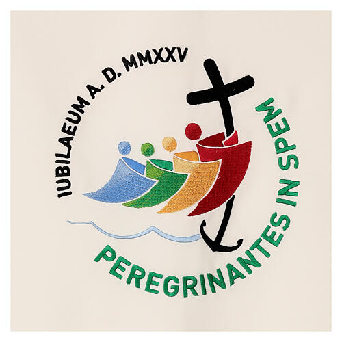Paño de atril bordado logotipo oficial Jubileo 2025 marfil 2