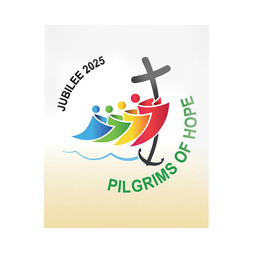 Coprileggio Slabbinck logo inglese Giubileo 2025 tessuto decorato 180x45 cm 2