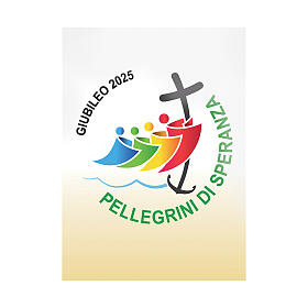 Coprileggio Slabbinck tessuto decorato logo Giubileo 2025 180x45 cm in italiano