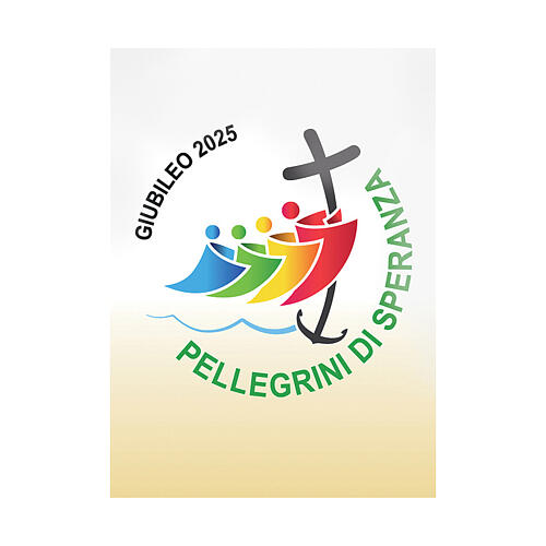 Coprileggio Slabbinck tessuto decorato logo Giubileo 2025 180x45 cm in italiano 2