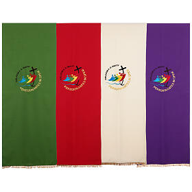 Voile de lutrin Jubilé 2025 brodé 4 couleurs tissu Vatican