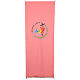 Jubilee lectern cover, pink Vatican fabric, 100x20 in, printed logo s1