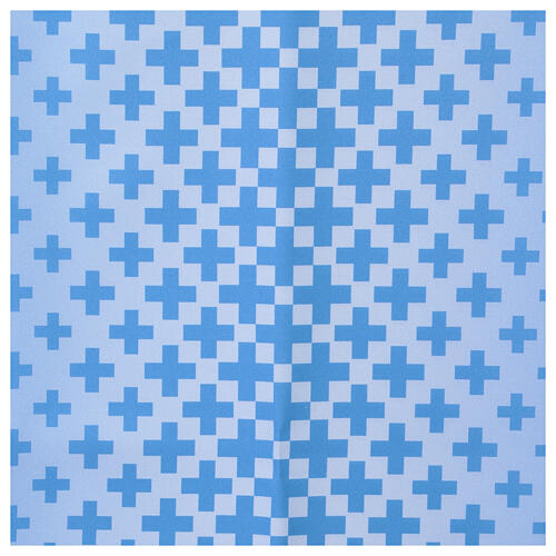 Lectern cover with sky blue cross print by Vebi Confezioni 2