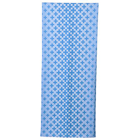 Voile de lutrin impression croix bleu ciel polyester Vebi Confezioni