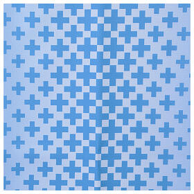 Voile de lutrin impression croix bleu ciel polyester Vebi Confezioni