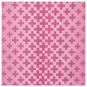 Voile de lutrin rose polyester impression croix Vebi Confezioni