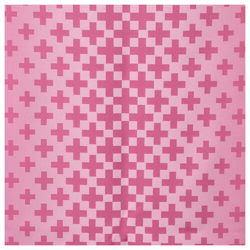 Voile de lutrin rose polyester impression croix Vebi Confezioni 2