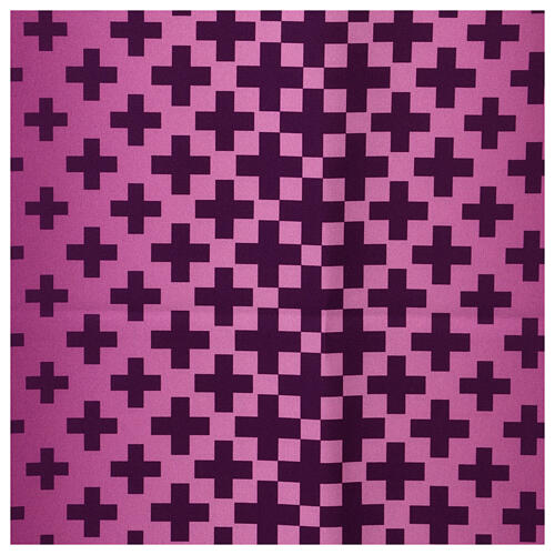 Paño de atril color violeta poliéster con cruces impresas Vebi Confezioni 2